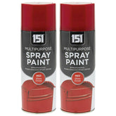 2X 151 Red Gloss Spray Paint 400ml Spray Paint